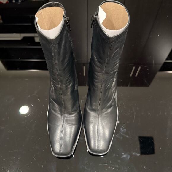 Black Leather Ankle Boots - Picture 5 of 10